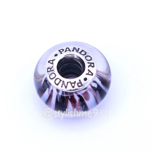 Authentic Pandora Zebra Murano Charm - Picture 7 of 10